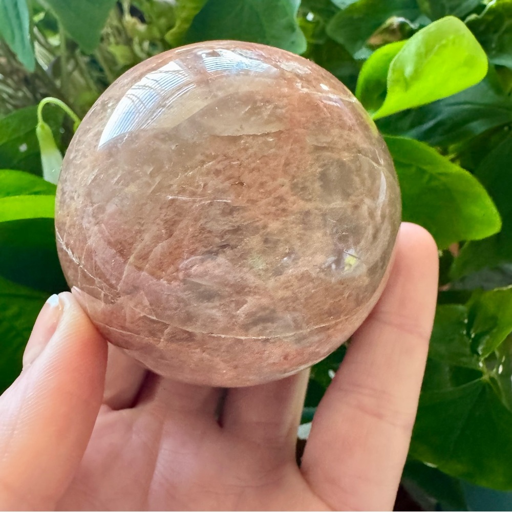 🍑Peach Moonstone Sphere Crystal w/Flash🍑